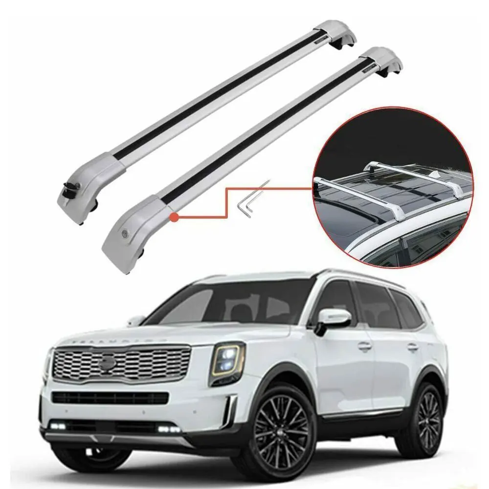 Lockable Roof Rack Rail Crossbars Cross Bars Fits for 2019-2021 KIA Telluride