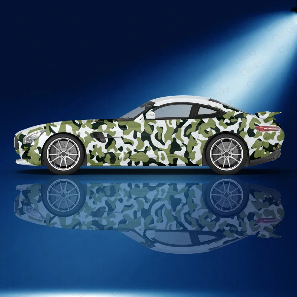 Camouflage Print Car Side Sticker Decoration Protection, Car Vinyl Wraps Waterproof Self-adhesive Sticker, Auto Accessories