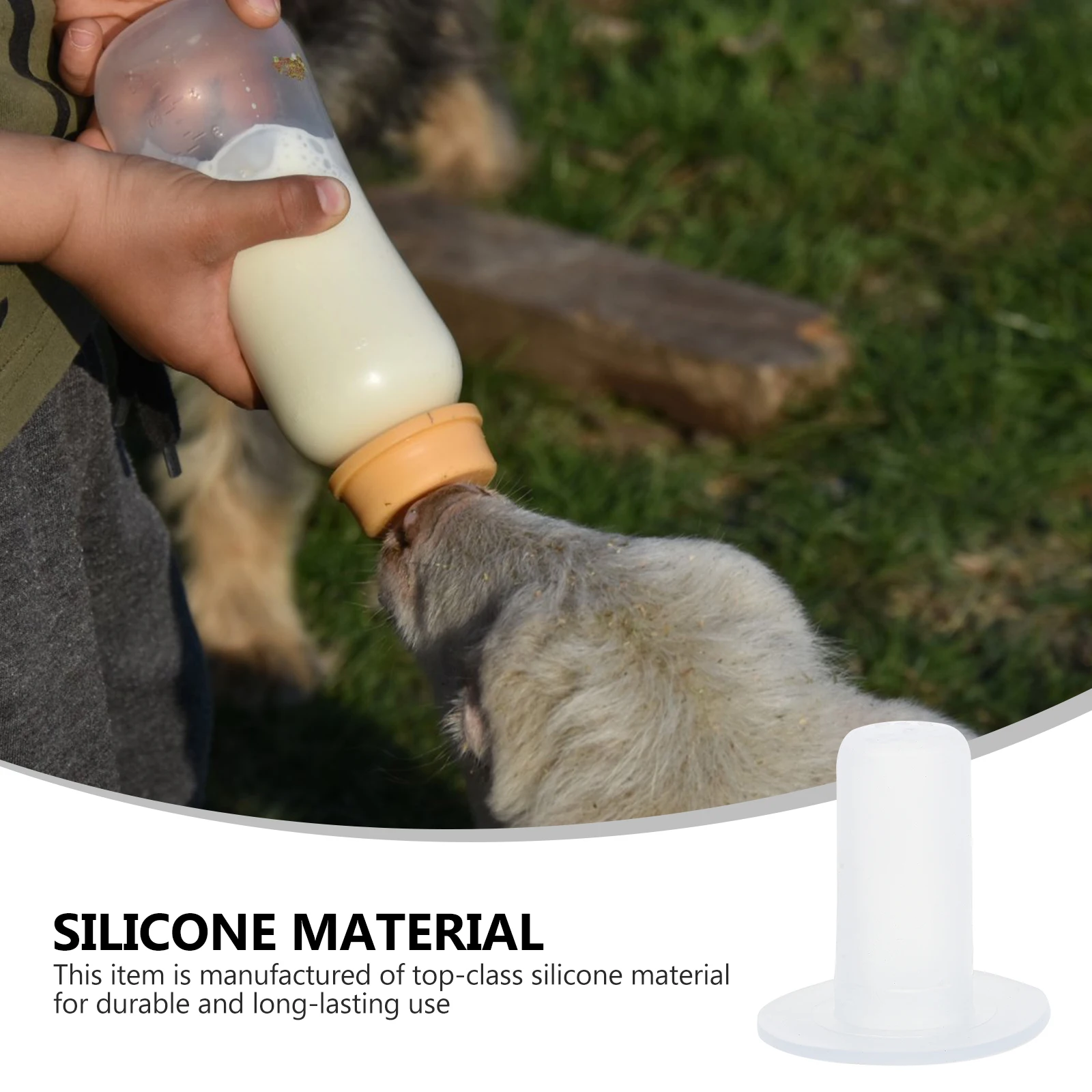

10Pcs Animal Nursing Bottle Nipples Safe Durable Smooth Surface Calf Sheep Piglet Feeding Tools Lamb Feeding Nipples