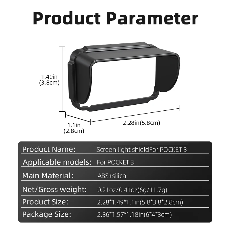 Parasol antideslumbrante para DJI Osmo Pocket 3, cubierta de lente, accesorios de cámara