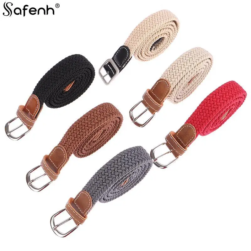 

Adjustive Metal Buckle Elastic Braided Elastic Belt Waistband For Clothing Decoration Accessories New Classic Women Canvas Belt