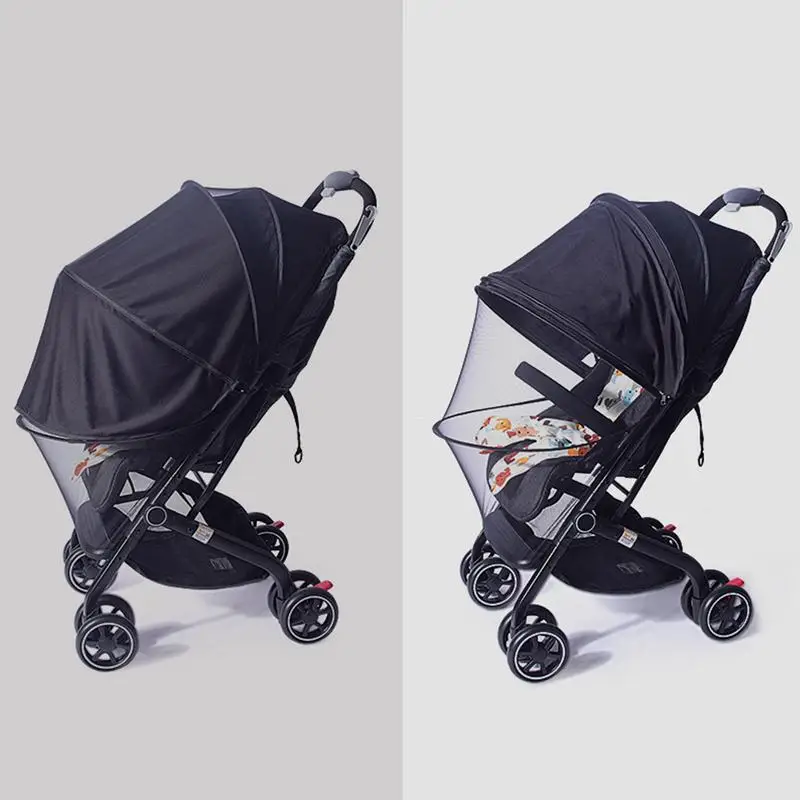 Stroller Fly Net pelindung Uv, kereta bayi penutup kanopi pelindung Uv matahari dapat disesuaikan jala anak-anak