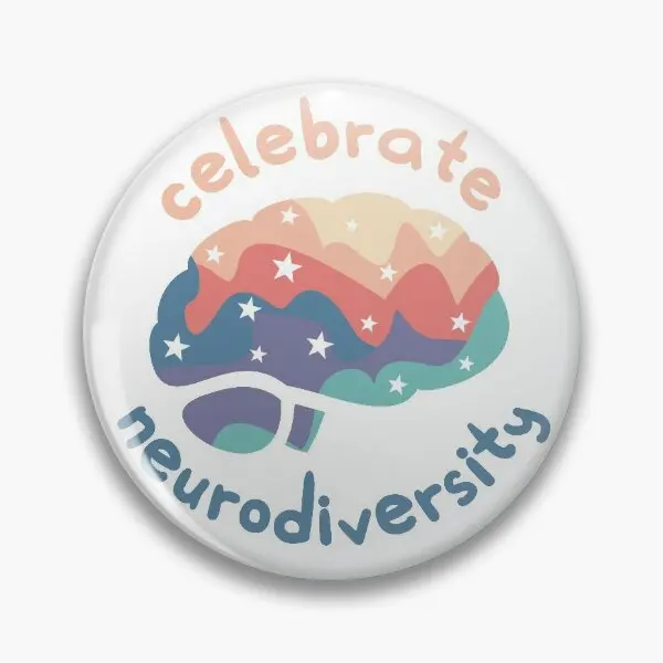 Celebrate Neurodiversity  Soft Button Pin Funny Metal Fashion Badge Gift Women Brooch Creative Cute Collar Clothes Jewelry