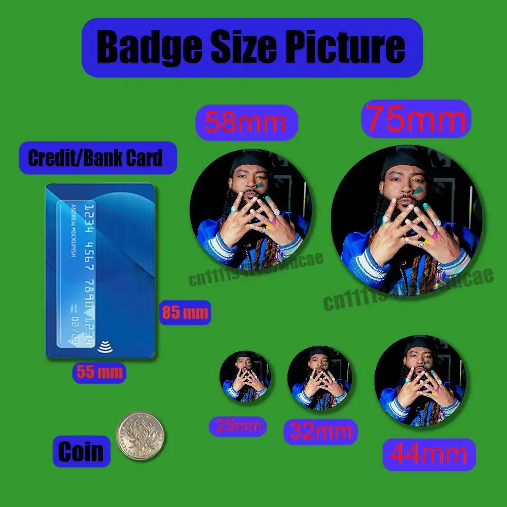 For P-Partynextdoor Badge Cover Custom Pin Insignia Emblem Round 32mm Button Hats Laser Film