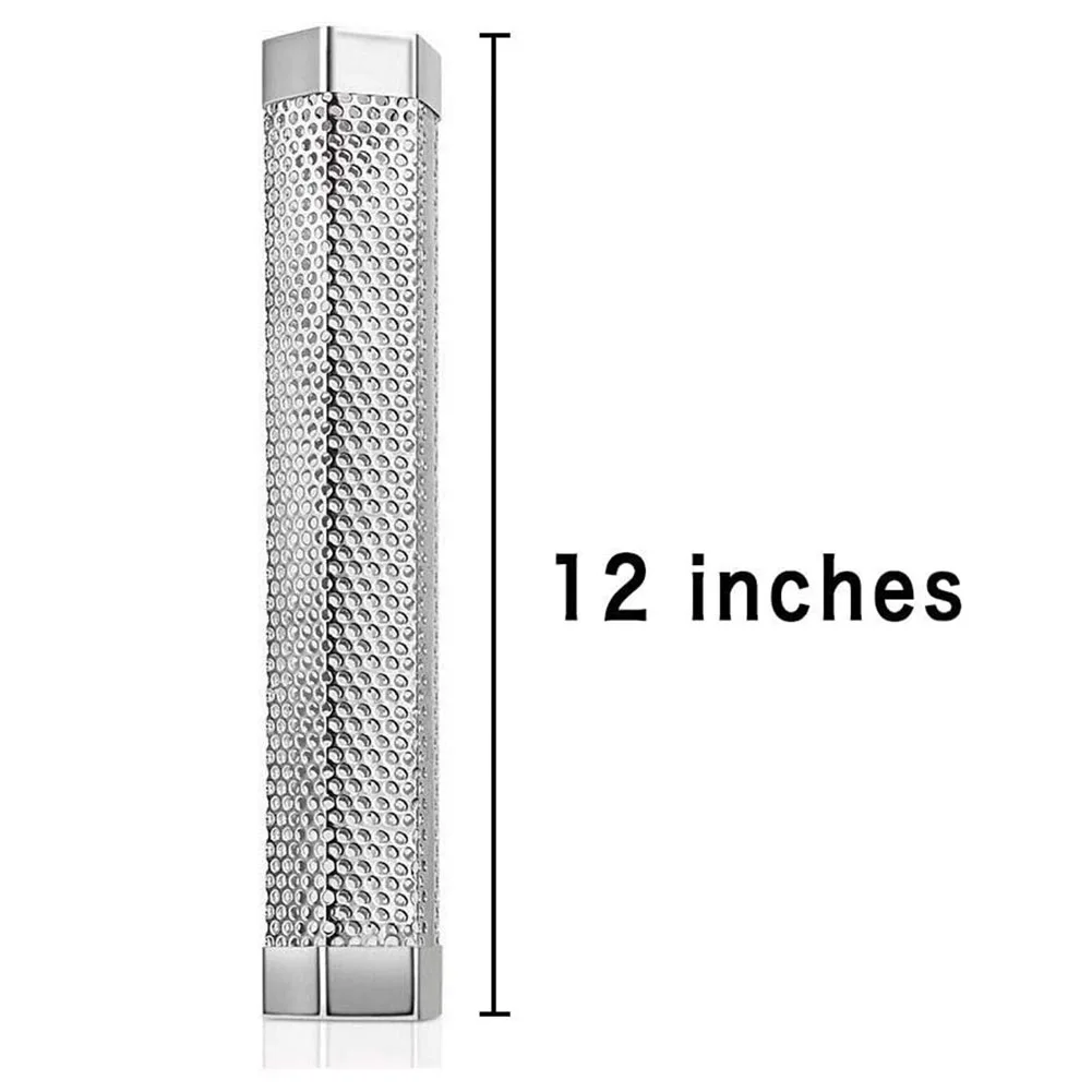 Tubo de filtro de acero inoxidable de 12 pulgadas para barbacoa, pipa de madera para fumar, accesorios de cocina al aire libre