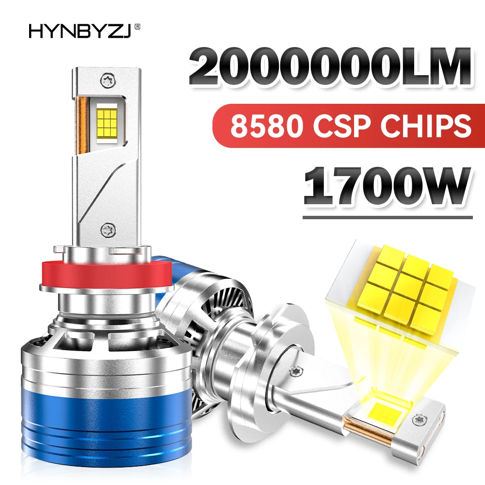 

HYNBYZJ H7 LED Headlights Canbus H11 6000K H4 1700W H1 12V 9012 HIR2 H8 H9 9005 9006 HB3 HB4 Extremely High Power 8580 CSP Chips