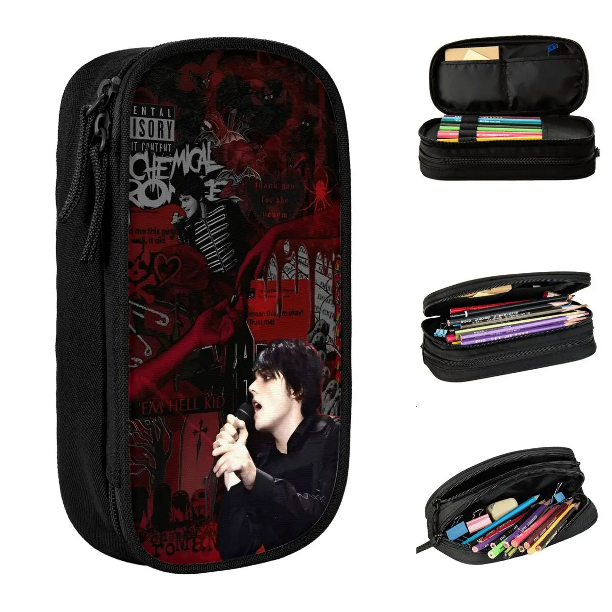 

My Chemical Romance Band Pencil Case Girls Boys Fashion Pencil Pouch Graphic School Pencil Cases Supplies Birthday Present