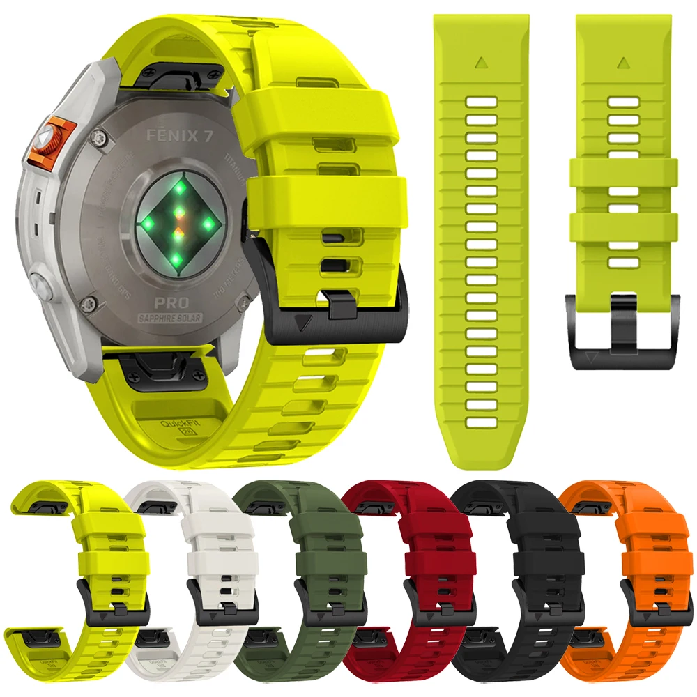 QuickFit 26 22 Watch Bands For Garmin Fenix 7X 7 Pro 6 6X 5X Plus/Epix Gen 2 51mm 47mm/Forerunner 965 955 945 935 Silicone Strap