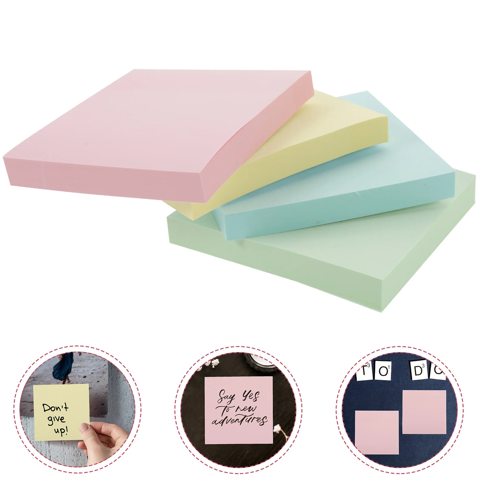 400 pçs almofadas de memorando coloridas rasgáveis auto adesivo nota adesivos escritório escola uso doméstico portátil lembrete diário scrapbook
