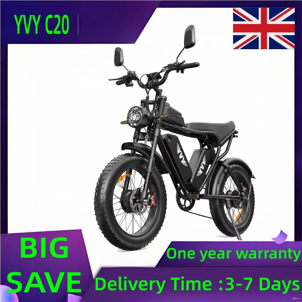 AliExpress NONE YVY C20 1000W Electric Bicycle 48V 20Ah Fat Tire E-Mountain Bike 20 Inch Adult E-bike Sports & Entertainment Cycling
