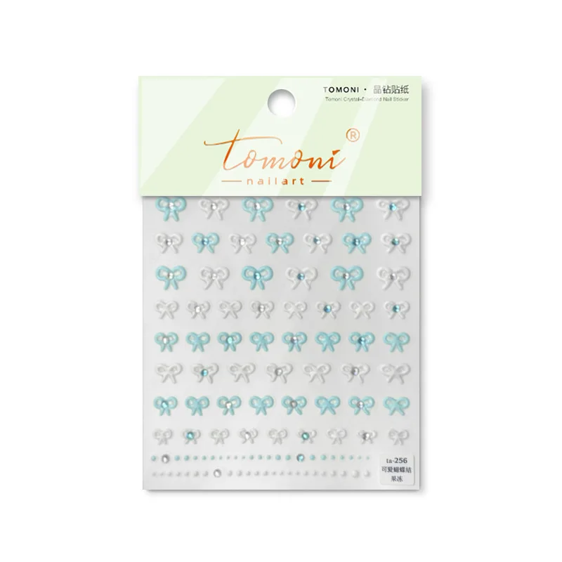 [Meow.Sensei] Brand Tata Cooperation Bright Crystal nail Stickers Japanese Cute Sticker Bow Ta256