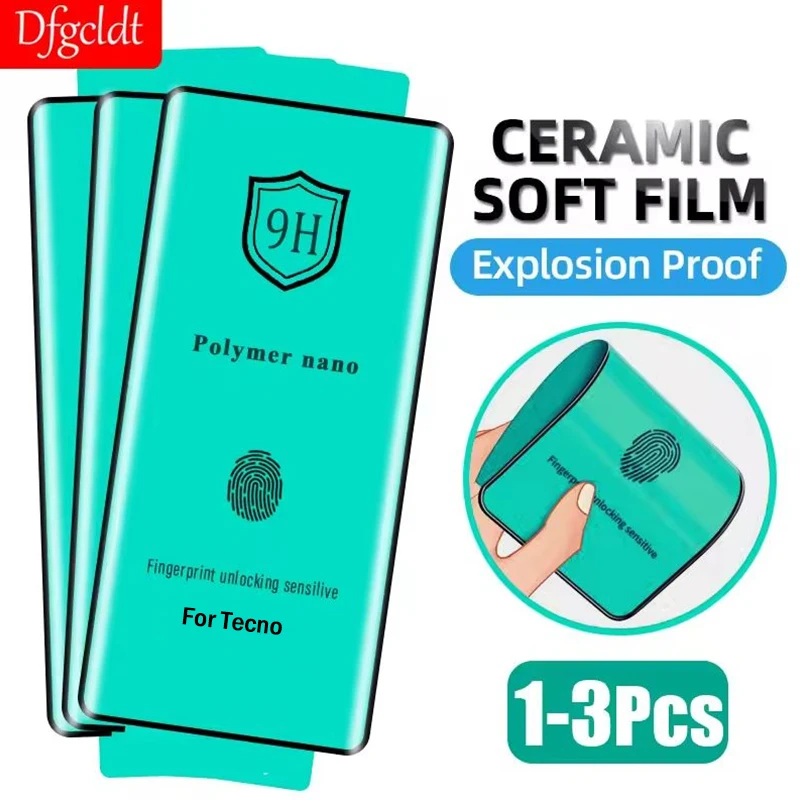 1-3Piece Soft Ceramic Film for Tecno Camon 30S Pro Screen Protector for Tecno Sprak 20 Pro Plus Full Curved Protective Film