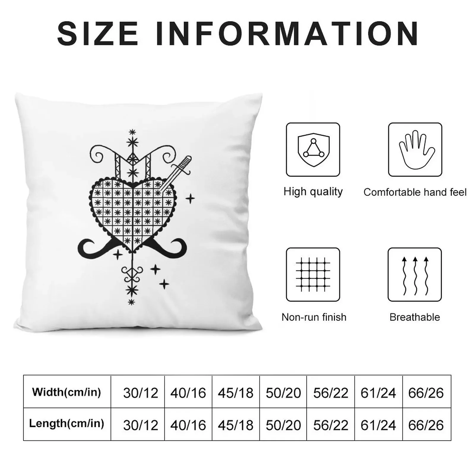 Erzulie Dantor Veve Throw Pillow Decorative Cover For Living Room pillows decor home Pillow Covers Decorative pillow