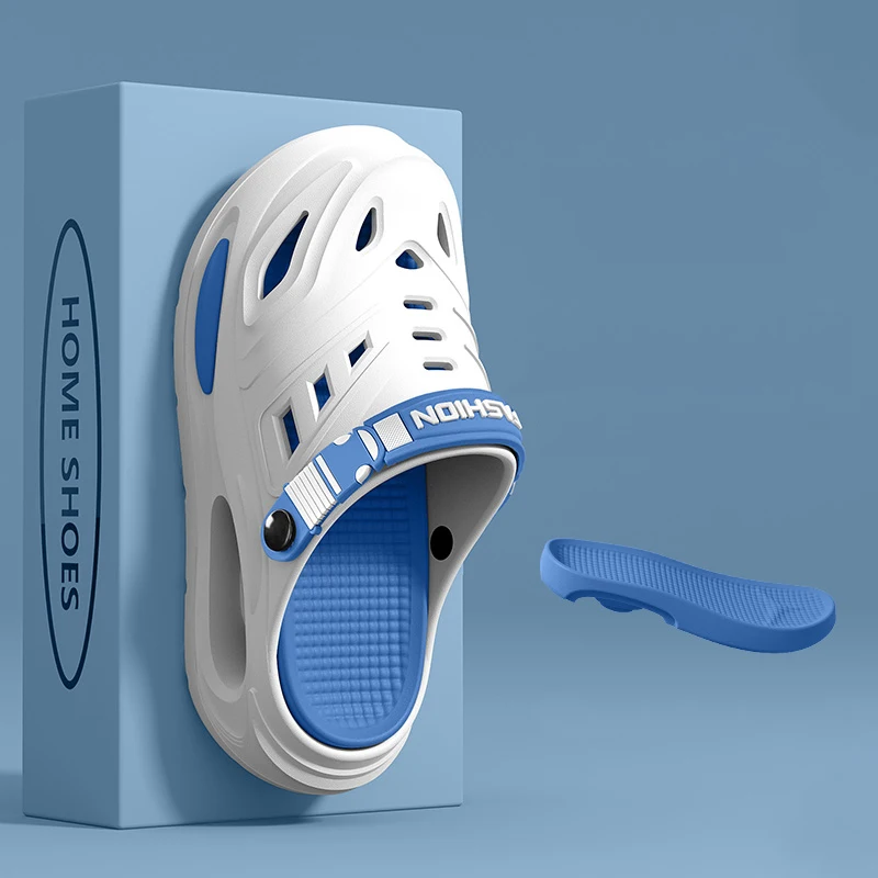 Smile Herren- und Damen-Höhlenschuhe, modische, atmungsaktive Sandalen mit herausnehmbaren Einlegesohlen, rutschfeste, gepolsterte, verdickte, weiche Hausschuhe – Detail 9