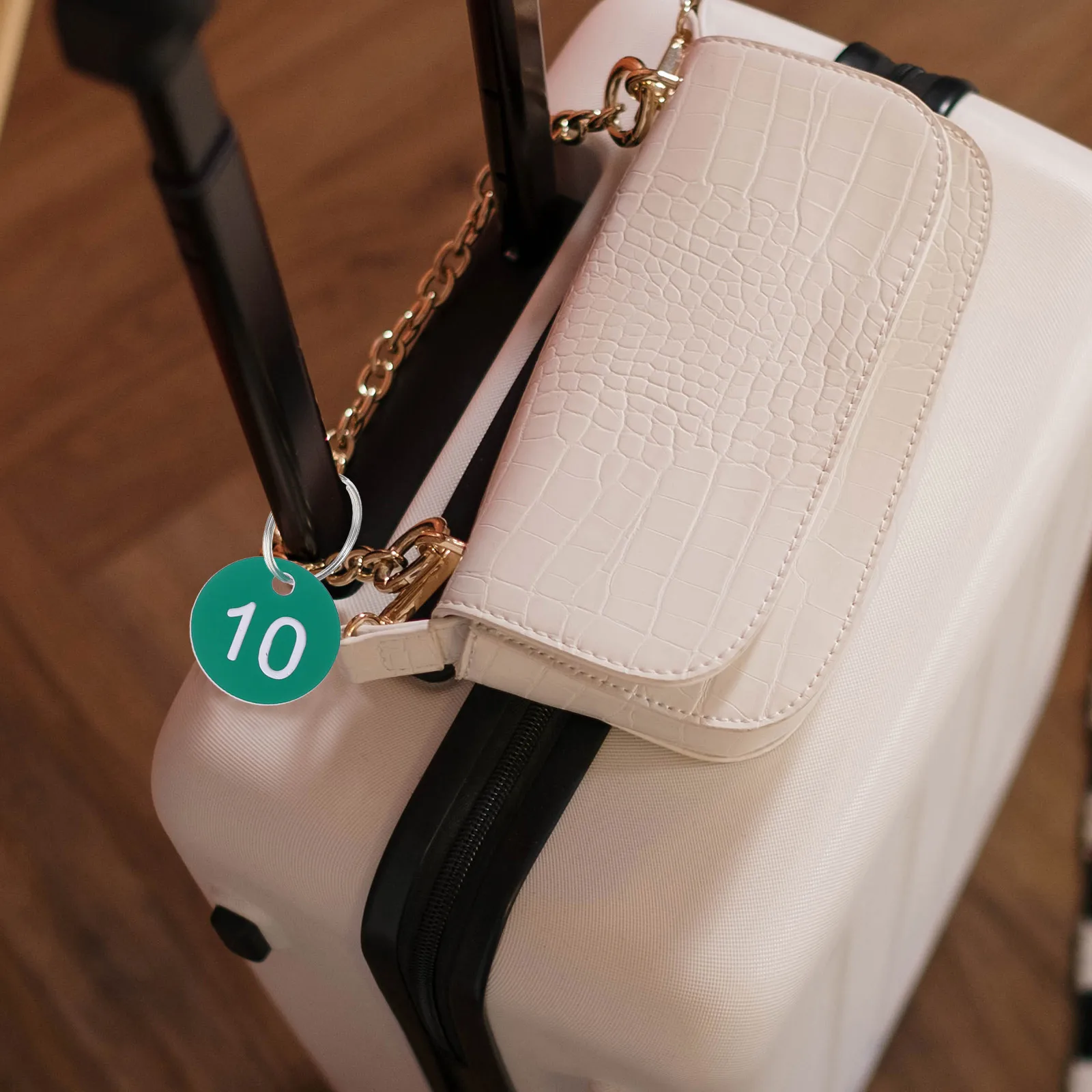 

100pcs Numbered Plastic Labels Key Tags Circular Green Lightweight Versatile Storage Organization Daily Use
