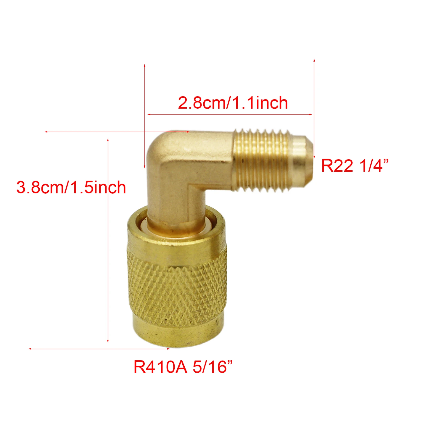 Adaptador de latón para bomba de vacío, acopladores rápidos 5/16 SAE F a 1/4 SAE para aire acondicionado, 1-4 piezas, R410a