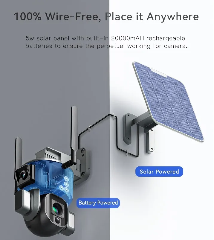 Solar Power Protection 4G High-Definition Intelligent WIFI Solar Energy Alert PTZ Camera