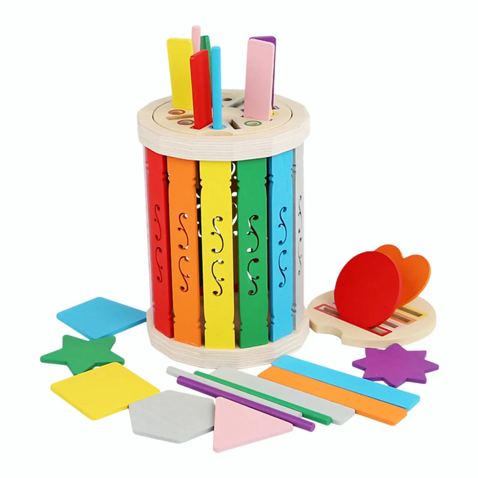 Wooden Shape Color Sorting Toy Educational Toy Fine Motor Skills Sorting Box