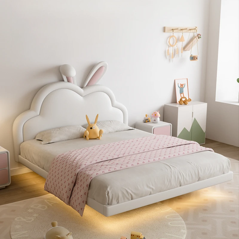 Princess Pretty Modern Childrens Bed Girls Animal Shape White Loft Childrens Bed Kids Villa Cama Infantil Bedroom Furniture