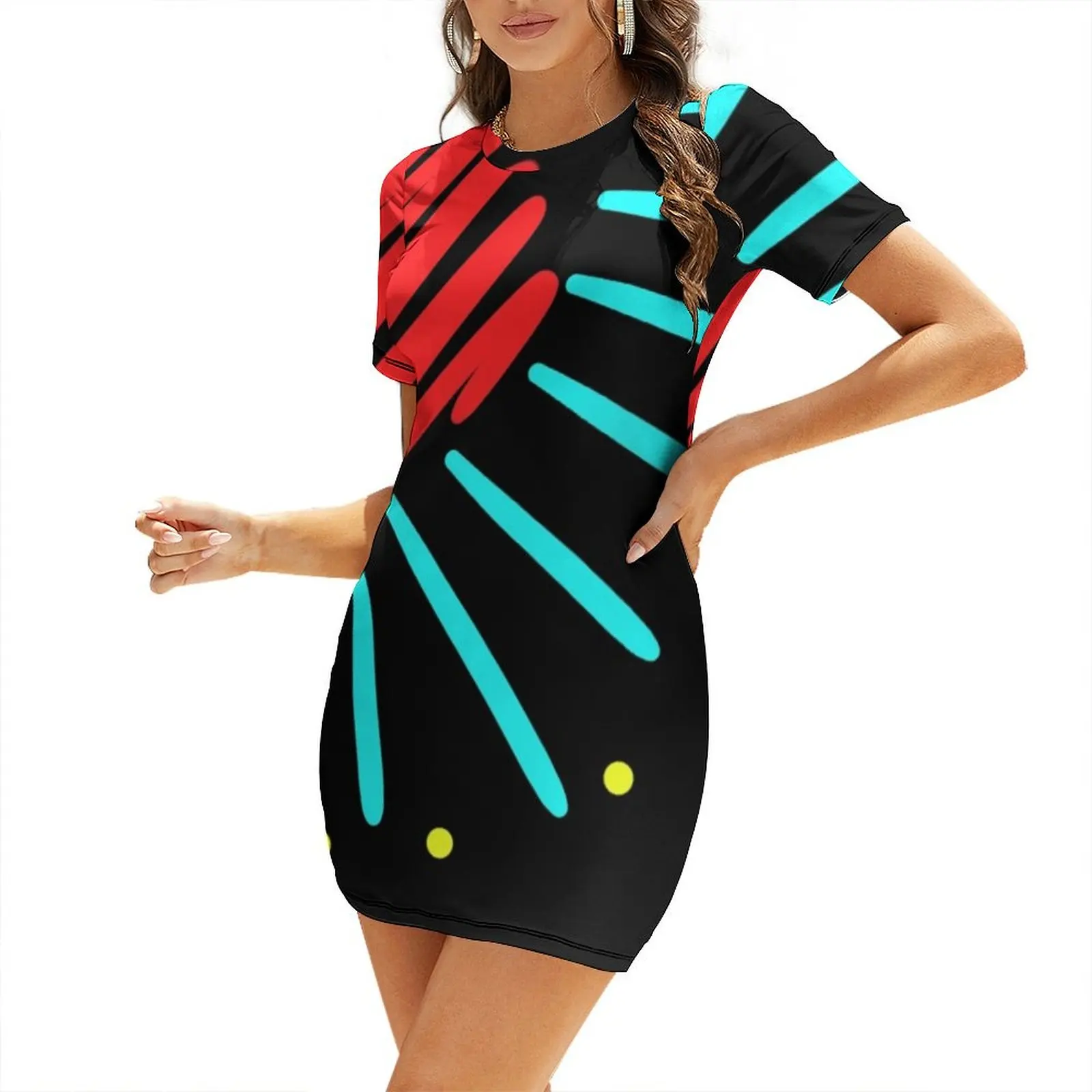 

unusual sun Short-Sleeved Dress cute dress evening dress ladies women luxury woman party