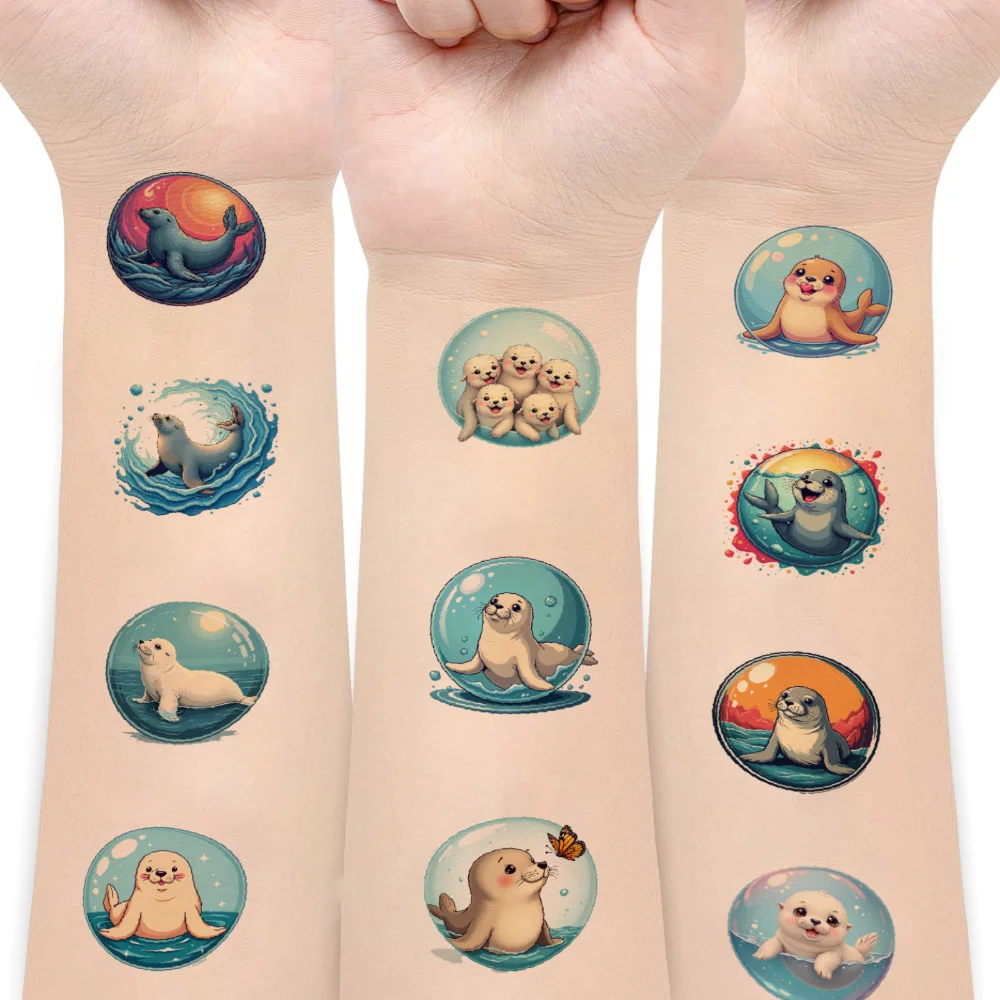 

63 шт., временные татуировки, наклейки с печатью, временные татуировки, наклейки для воды, мультяшные наклейки для мальчиков, плеч, рук