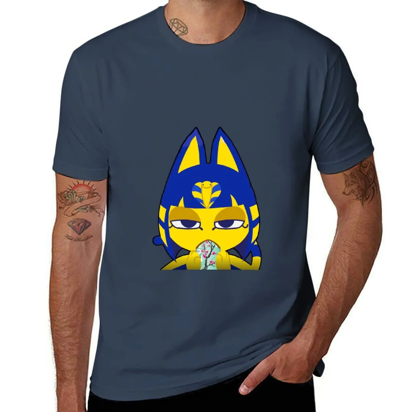 Ankha drinks Arizona green tea T-Shirt man tshirt man t shirt heavy cotton t shirts for man graphic funny T-Shirt