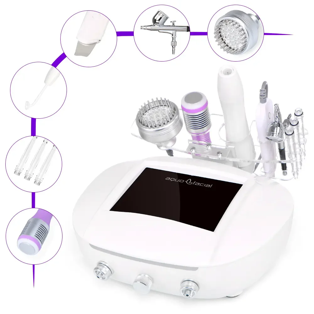 5 In 1 Ultrasonic Scrubber Dead Skin Remove Photon Microdermabrasion Wrinkle Remove Sprayer Face Smooth Beauty Machine