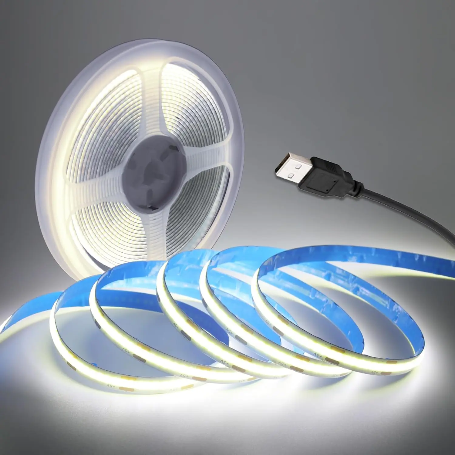 

5 В USB COB светодиодная лента теплый свет/холодный белый 320 светодиодов гибкая лента DC ночник подсветка телевизора домашний декор