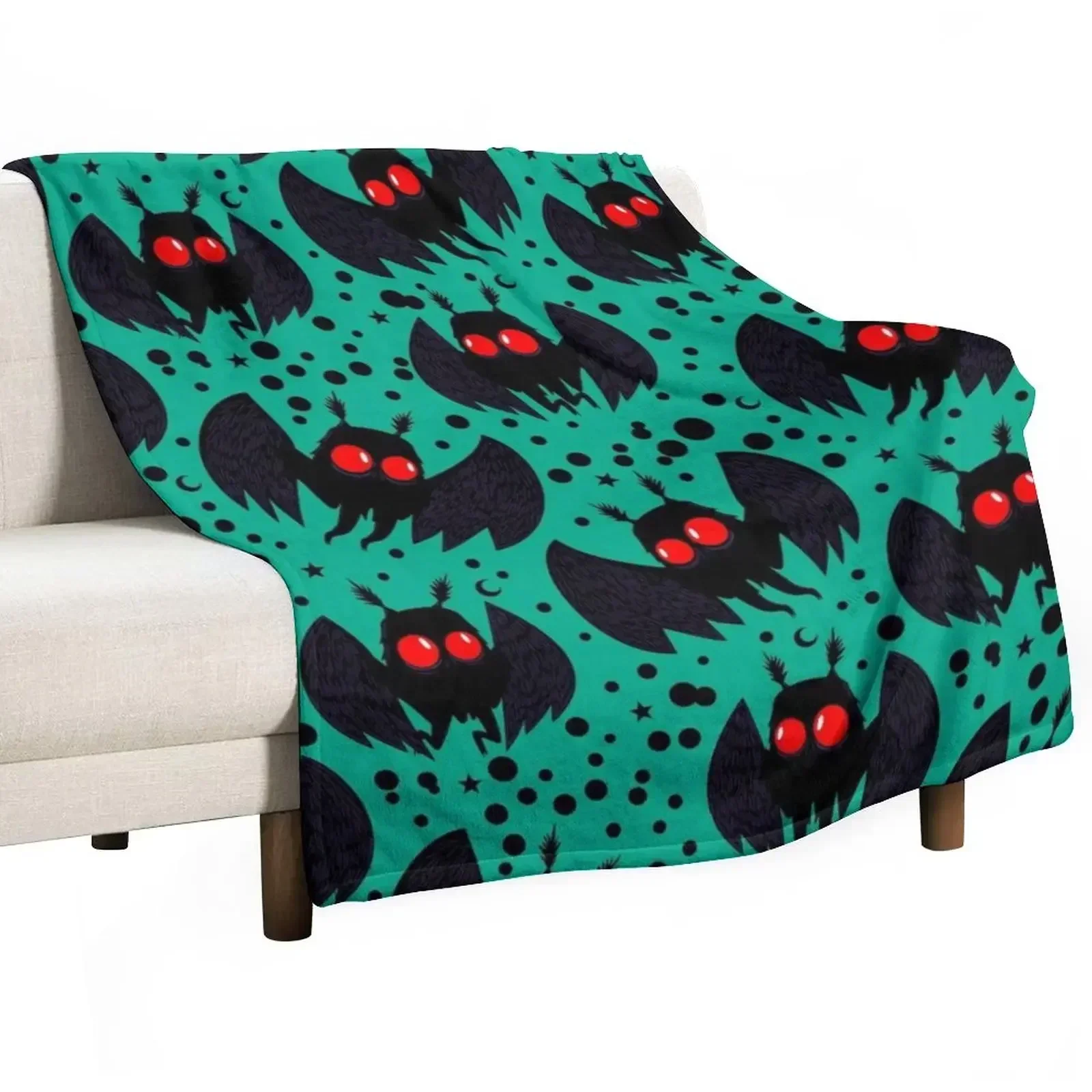 

Mothman Green Night Throw Blanket Soft Warm Blanket Gift for Men Women Adults
