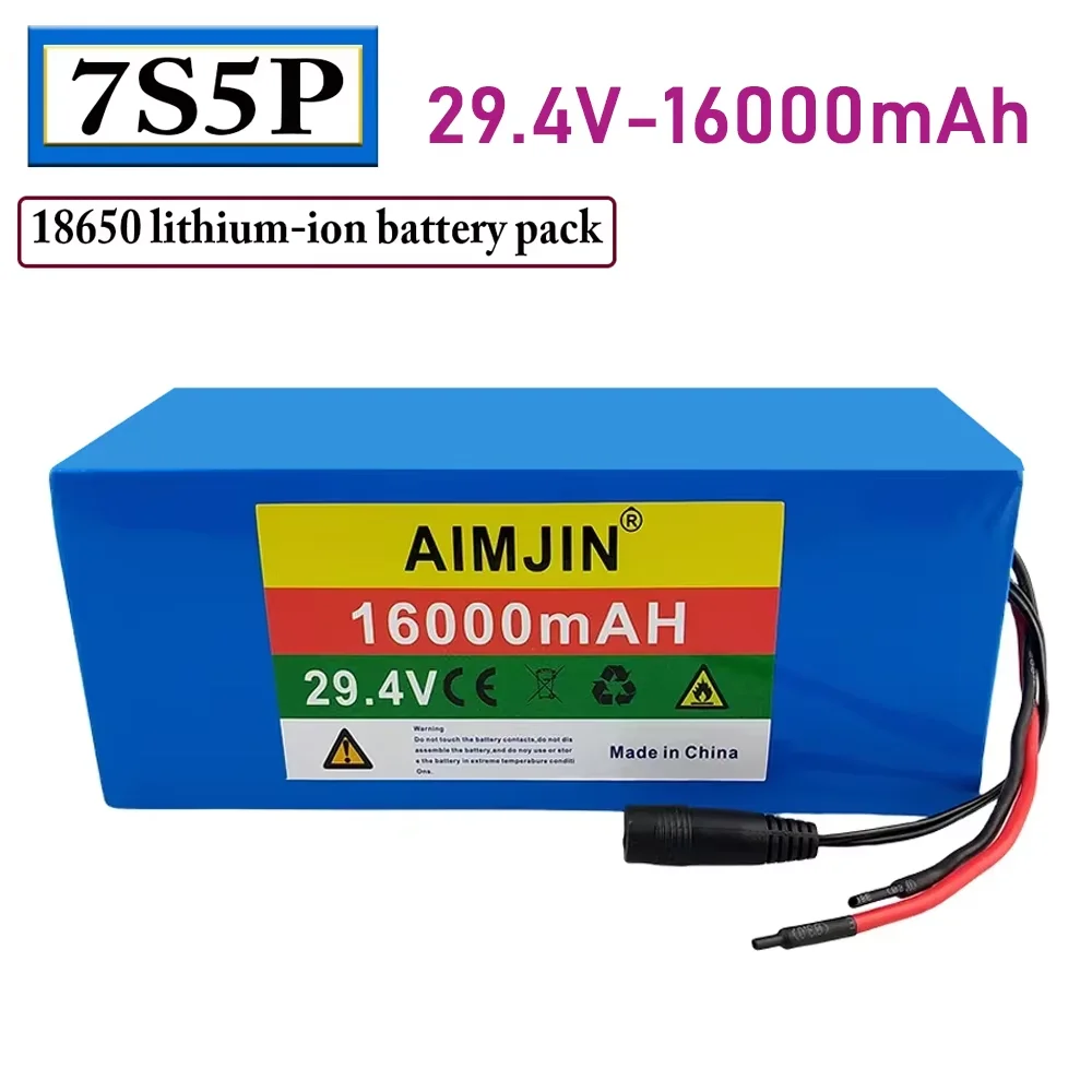 

7S5P 24V 16Ah Battery Pack 500W 29.4V 16000mAh Electric Scooters Lithium-ion Battery Built-in BMS