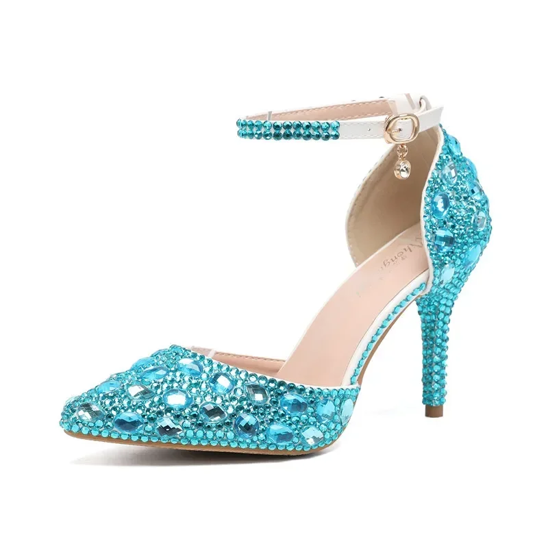 XIHAHA Women Sneaker Color Party Shoes New Design Floral Full Diamond Fashion Woman High Heel Wedding Banquet Ladies Sandals