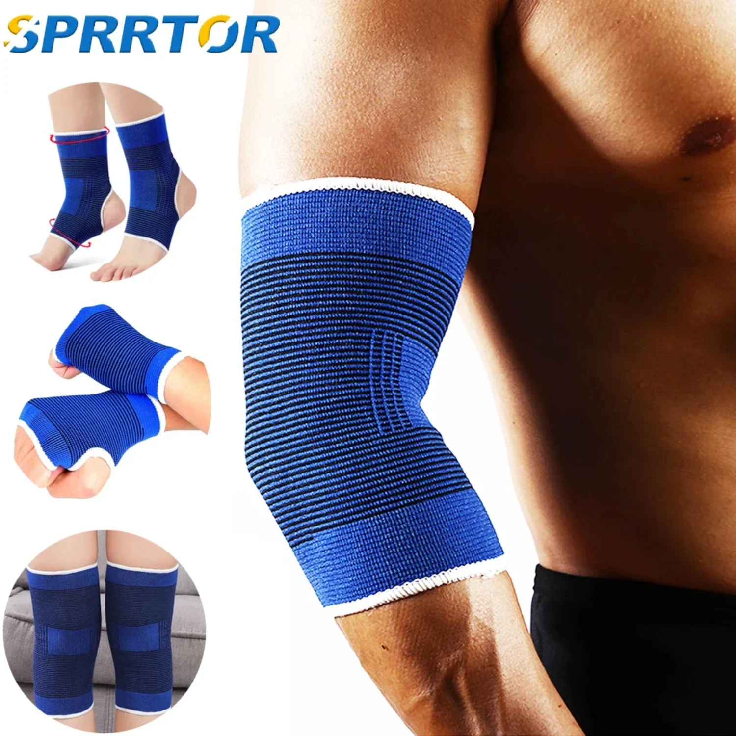 

1Pair Sports Elbow Bandage Breathable Elbow Pads Basketball Volleyball Fitness Gym Adjustable Arm Sleeve Knee Pads Sports Safety