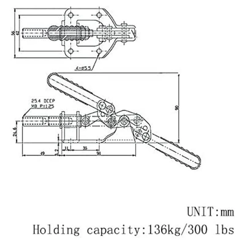 Hand Tool 302FM Toggle Clamp Quick Release Push Pull Type Holding Capacity