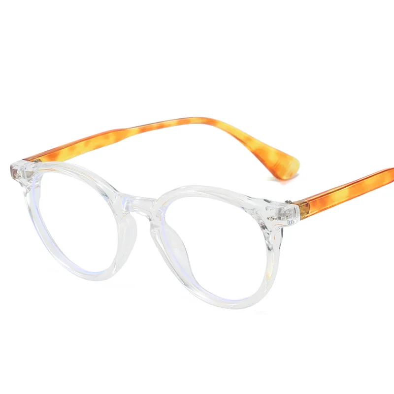 Vintage Stylish Men Glasses Round Shape Blue Light Blocking Glasses Frame Women European American Decorative Glass