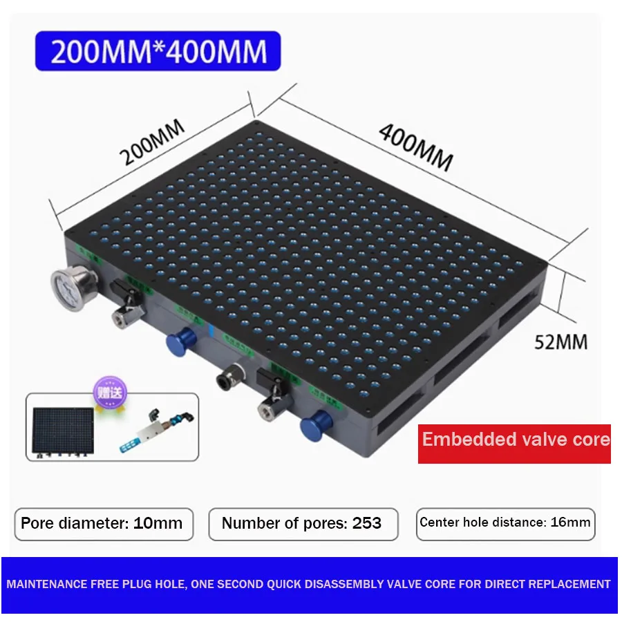 Porous vacuum suction cup industrial CNC milling through aluminum copper plastic plate processing center multi-point suction cup