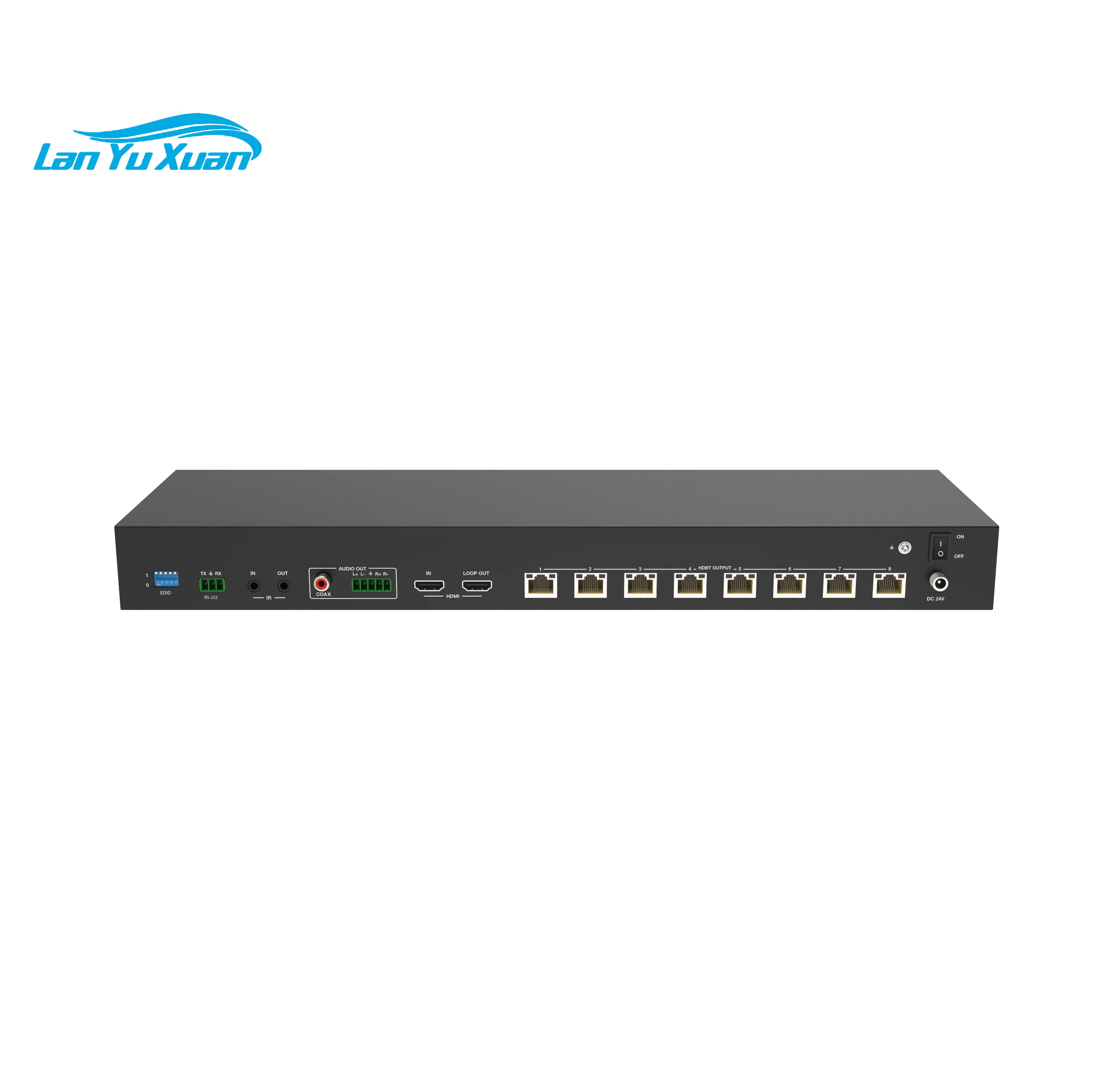 4K 2.0b 1X8 HDBaseT HDMI Splitter Over Cat5e/6 up to 150m with Loop-out 4K 60Hz 4:4:4 HDCP2.2
