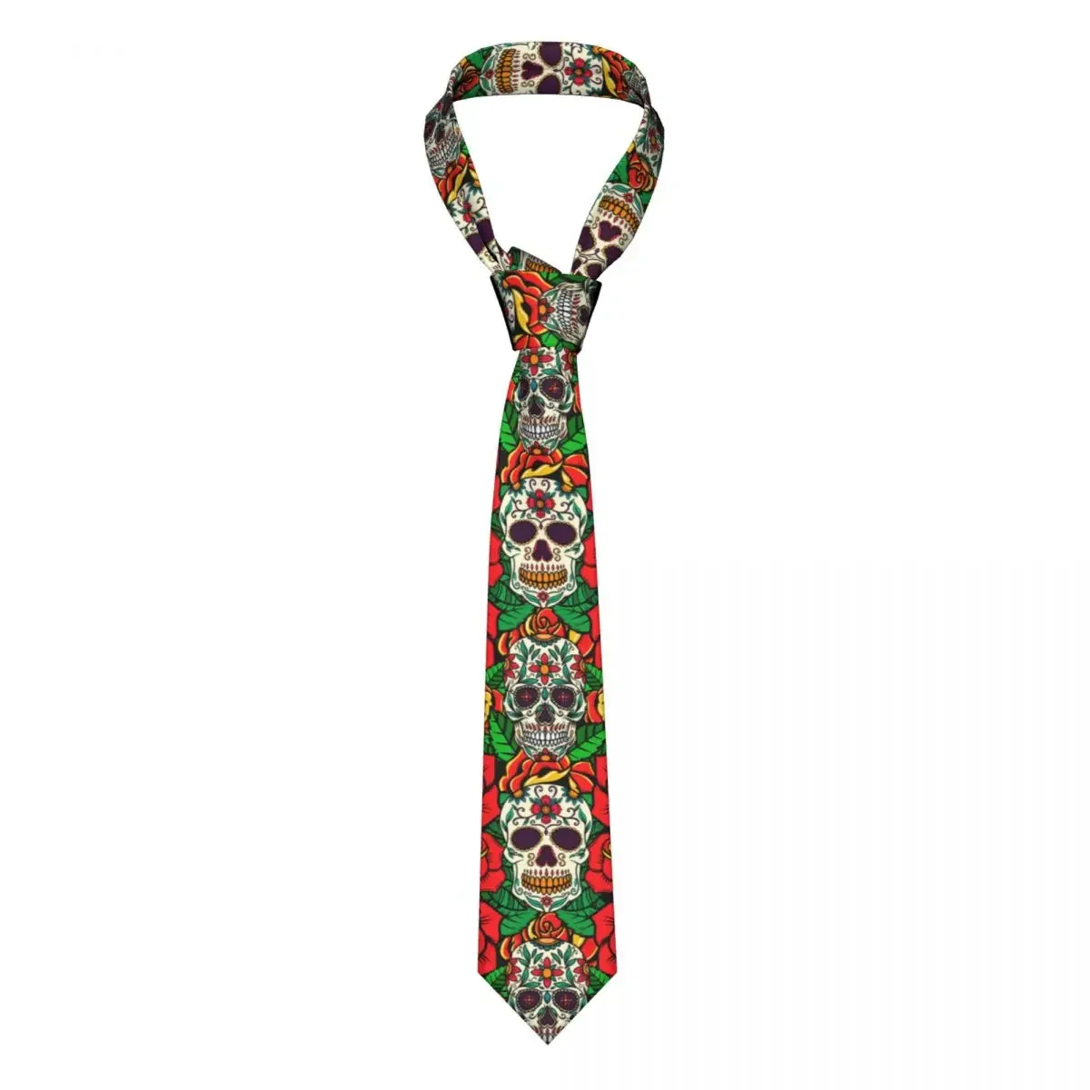 

Classic Tie for Men Silk Mens Neckties Wedding Party Business Adult Neck Casual Sugar Skulls And Roses