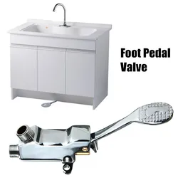 Brass  Faucet Basin Floor Mount Pedal Hospital Medical Laboratory Foot Switch Tap  Kitchen Bathroom  Farmhouse Sink