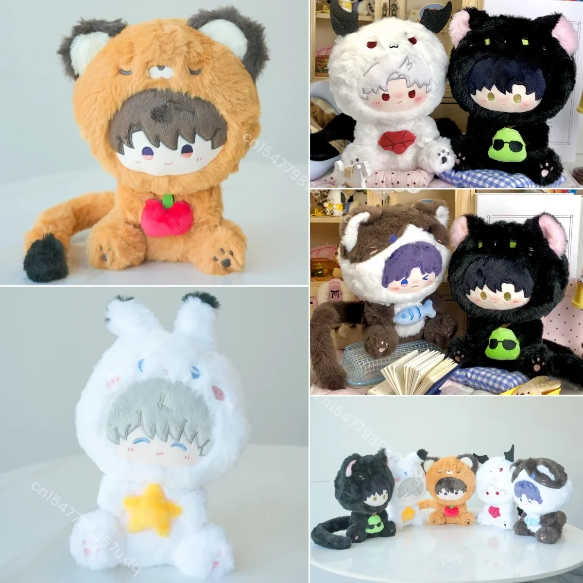 

Soft Fluffy Love and Deepspace Plush Toy Caleb Sylus Rafayel Zayne Xavier Cute Anime Hooded Stuffed Doll Kawaii Game Character