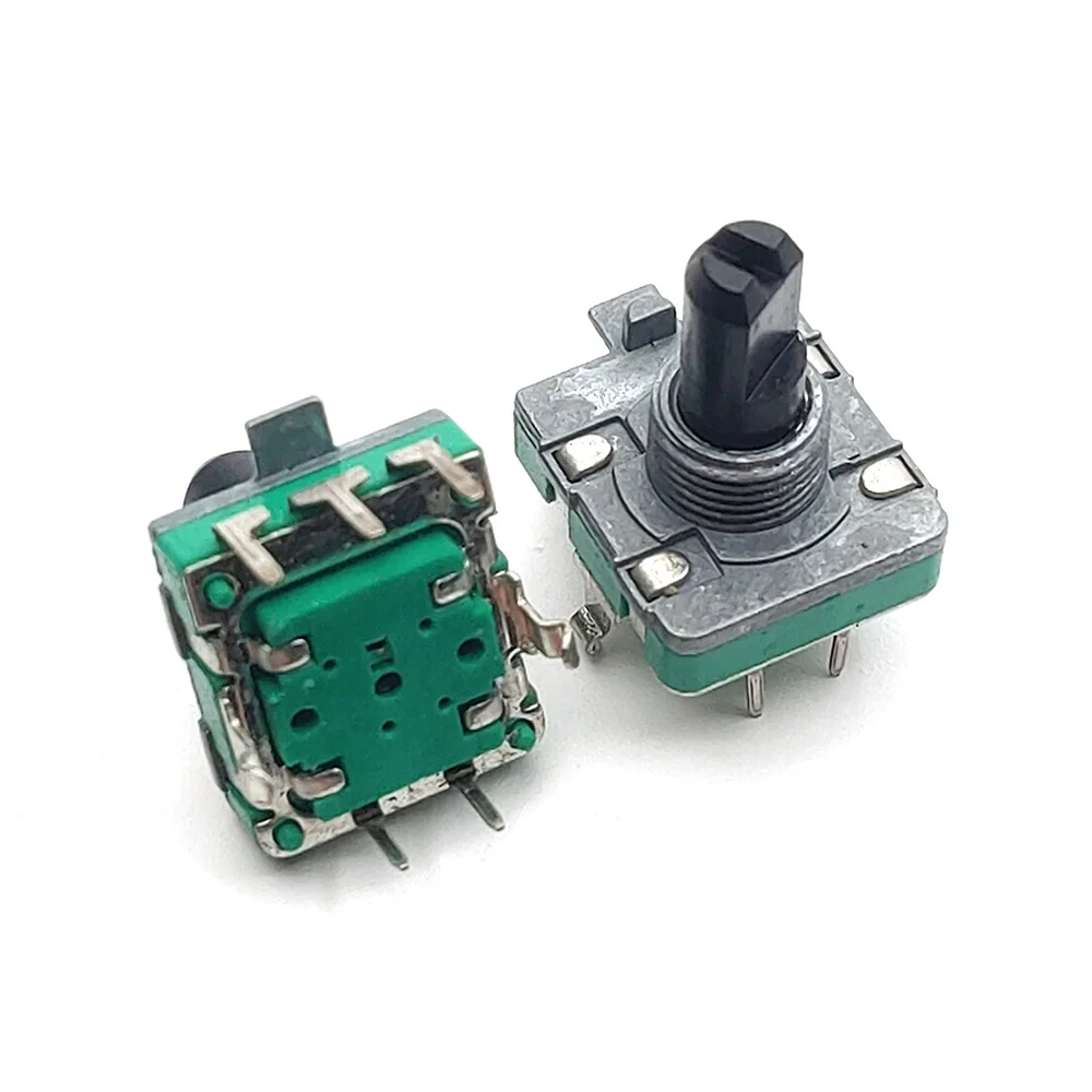 1 Piece EC16 Type 360 Degree Rotary Encoder With Push Switch Audio Volume Digital Pulse Potentiometer 24 Bits Half Shaft 15MM