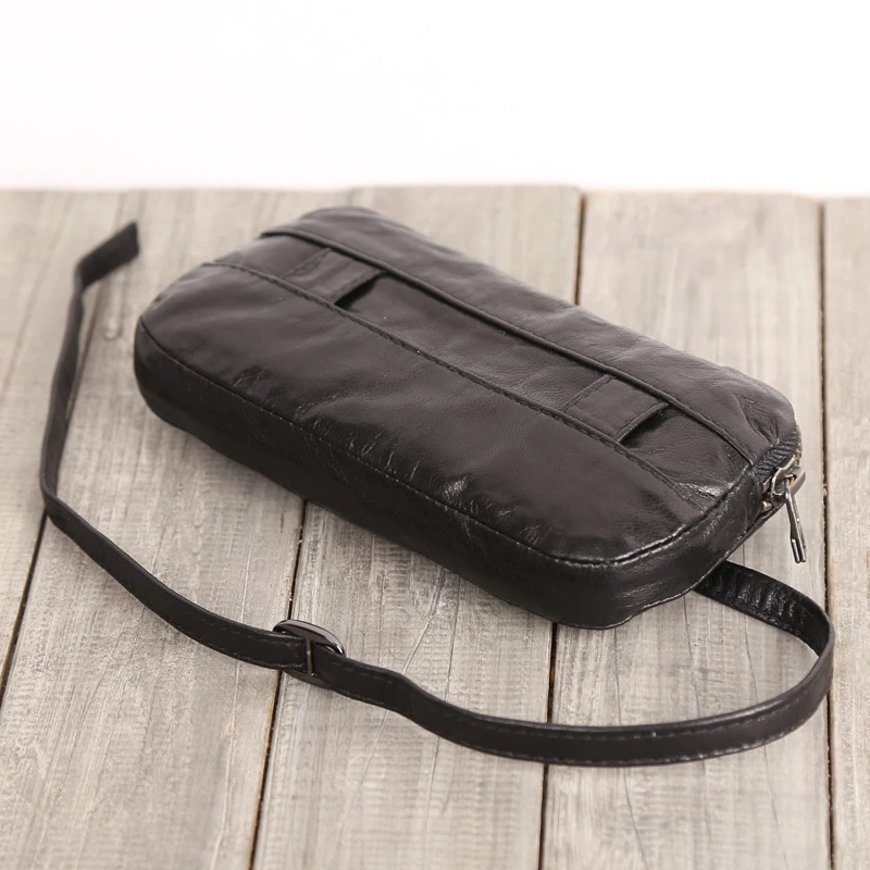 Clutch Bag Cowskin Leather High Quality Storage Cell Phone Bag Casual Long Purses Wrist Wallet