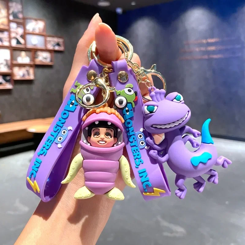 New Cartoon Monster Power Company Keychain Hairy Monster One-Eyed Chameleon Keychain Women's Bag Pendant Children's BirthdayGift