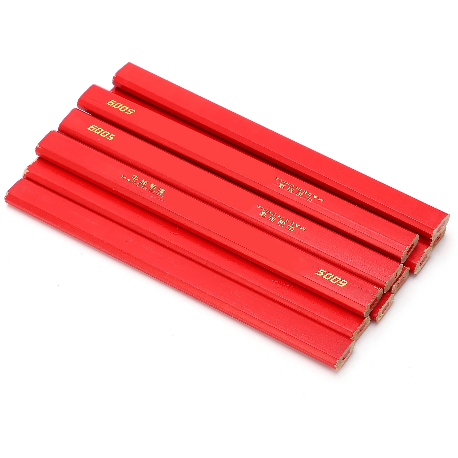 10Pcs 170mm Carpenter Pencils Pine Wood Material Red Core Builders Pencils Octagonal Shape Double Head Design