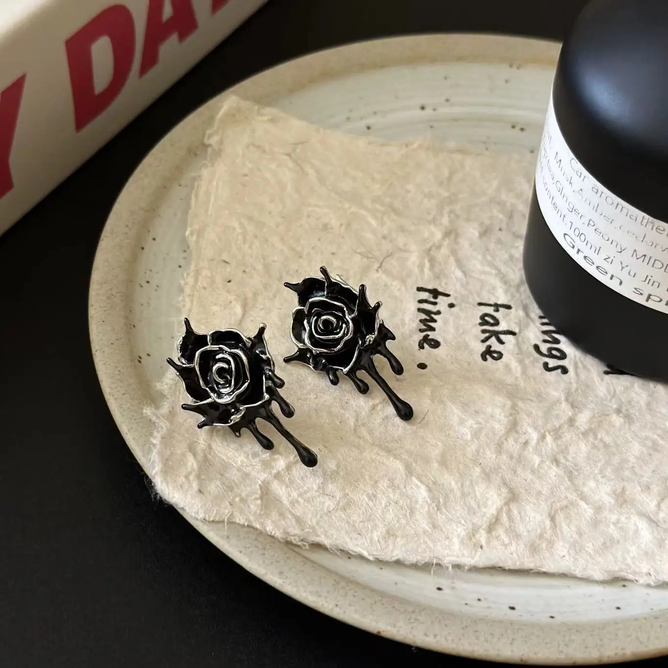 Готическое ожерелье с шипами и розами, подвески с кисточками, ожерелье с серьгами, комплект в стиле панк, цепочка на ключицы, темнота, готические подвески, комплекты ювелирных изделий