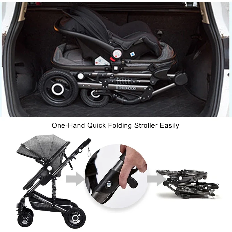 Hot Selling pasgeboren baby kinderwagen kinderwagen kinderwagen Coches Para Bebes. Luxe reis 3-in-1 kinderwagens voor baby's