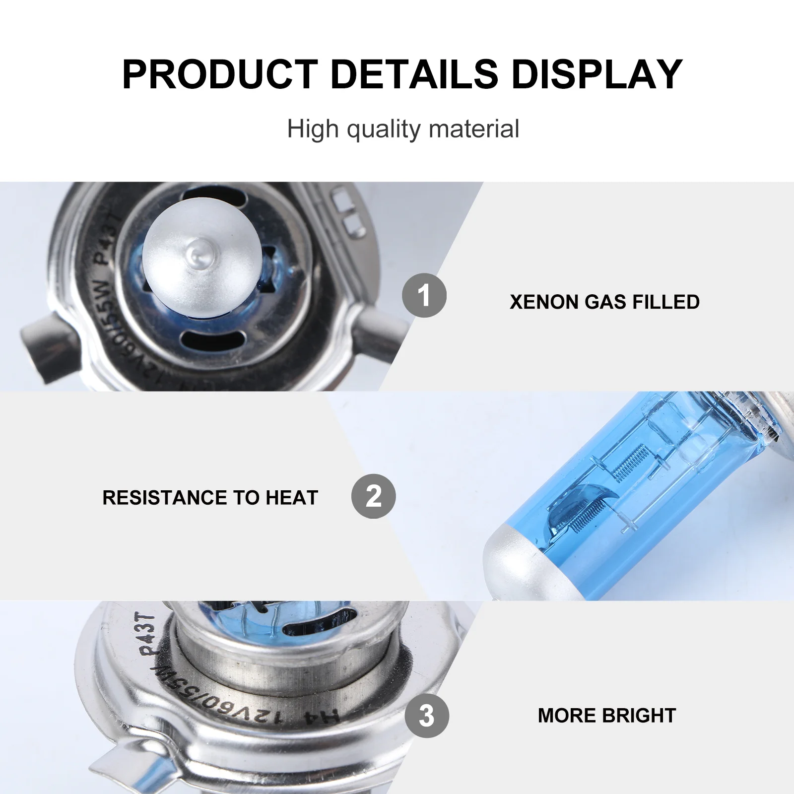 H4 60 55 واط سيارة الهالوجين زينون المصباح لمبة 5000-6000 كيلو سوبر وايت عالية منخفضة شعاع سهلة التركيب تحويل ضوء الهالوجين #4