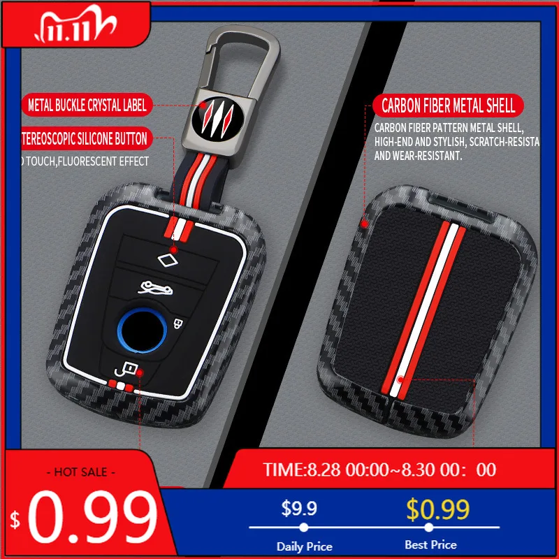 

Внутренние наклейки из цинкового сплава, чехол для ключей для BMW I3 I8, чехол для ключей из углеродного волокна, сумка-держатель, полная защита, чехол Auto Inte