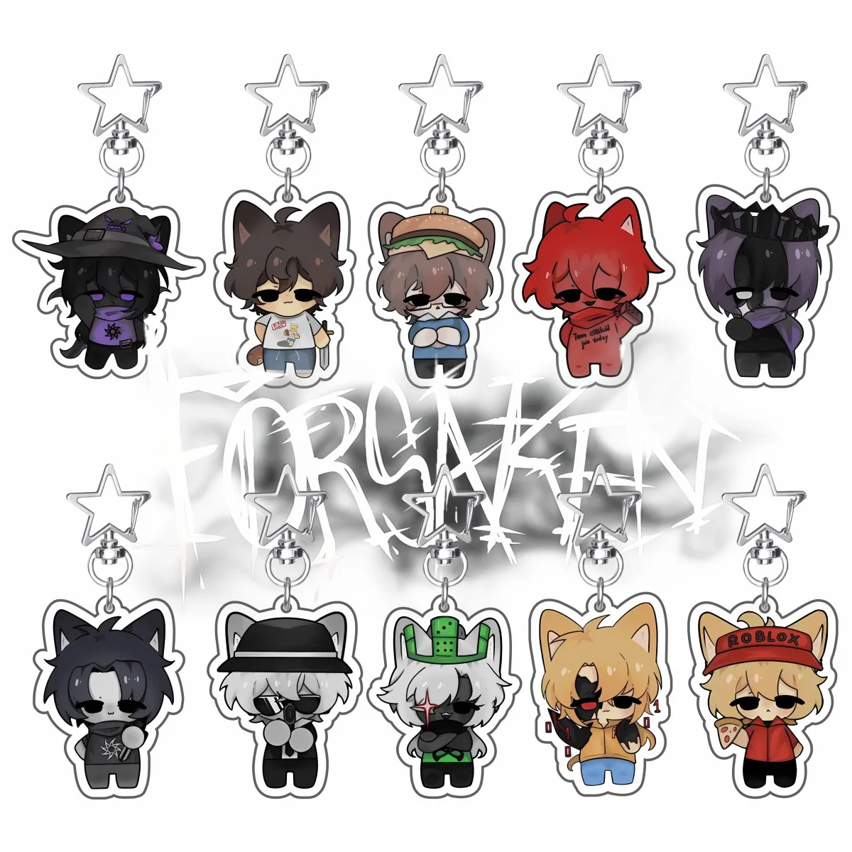 الاكريليك Forsaken الساخن لعبة ضيف 1337 Noob Shedletsky جون دو c00lkidd إليوت تشيبي قلادة كيرينغ الألعاب سلاسل المفاتيح الهدايا #1