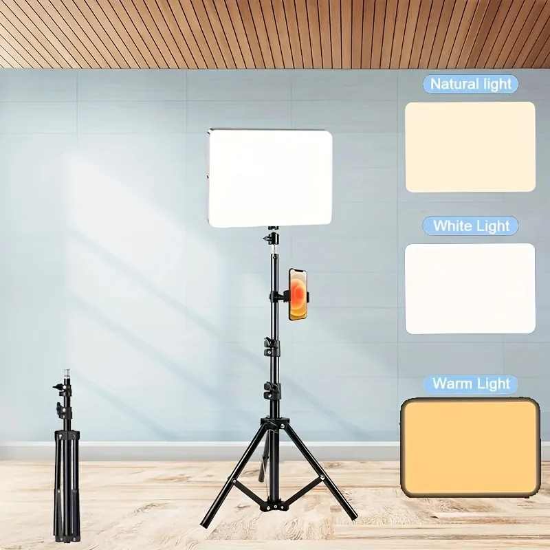 Video Fill Light 10.0 inch with Adjustable Tripod Stand 43.31 inch Stand, Suitable for Studio Flash Photography, Makeup Photogra
