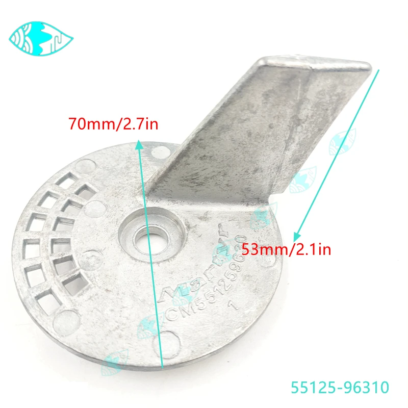 55125-96310 Zinc Trim Tab Fin Anode for Suzuki 4 Stroke Outboard 20V 25V 25A 25 30 30A，2 stroke 20 25 30HP